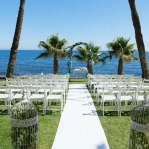 Seafront hotel wedding terrace overlooking the Mediterranean in Benalmádena