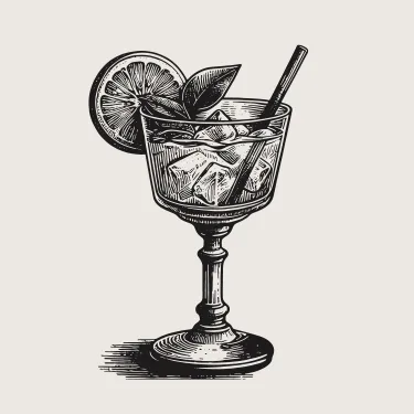 an Aperol spritz in a stemmed glass