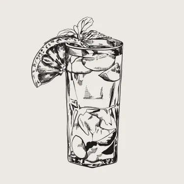 a Cuba libre cocktail with lime