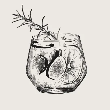 a gin bramble cocktail with lemon and rosemary