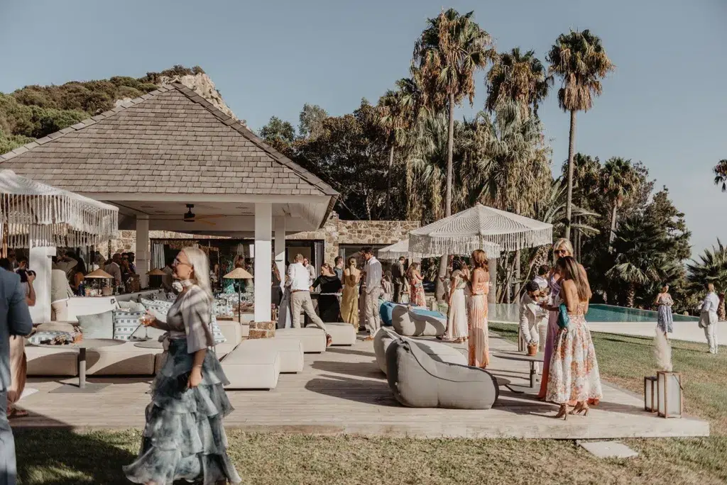 Outdoor wedding party at a venue in cadiz